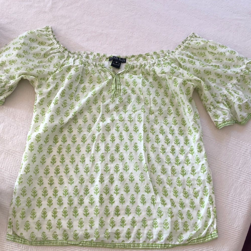 Dean Alan block print summer top. Size M